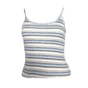 Y2K ribbed striped cami tank top